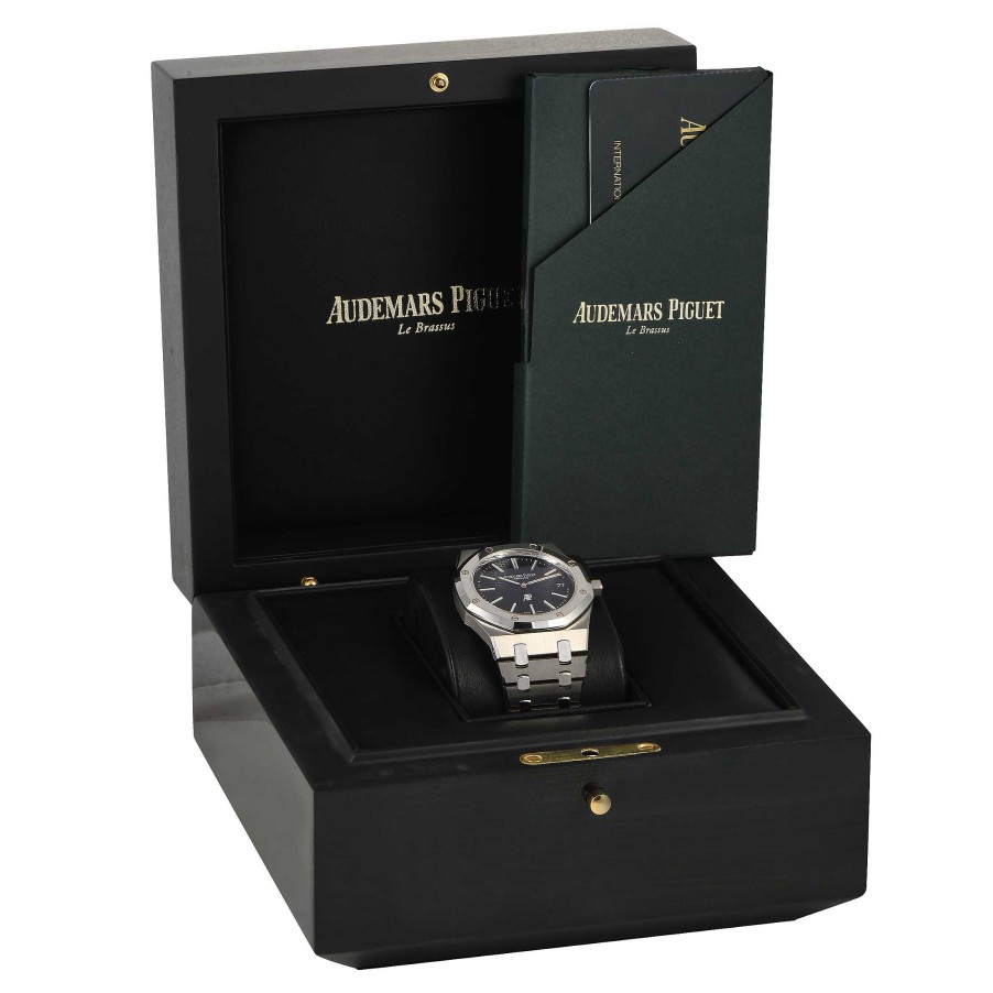 Men'S Watches Audemars Piguet | Royal Oak Jumbo Extra-Thin Smoked Blue Dial Watch