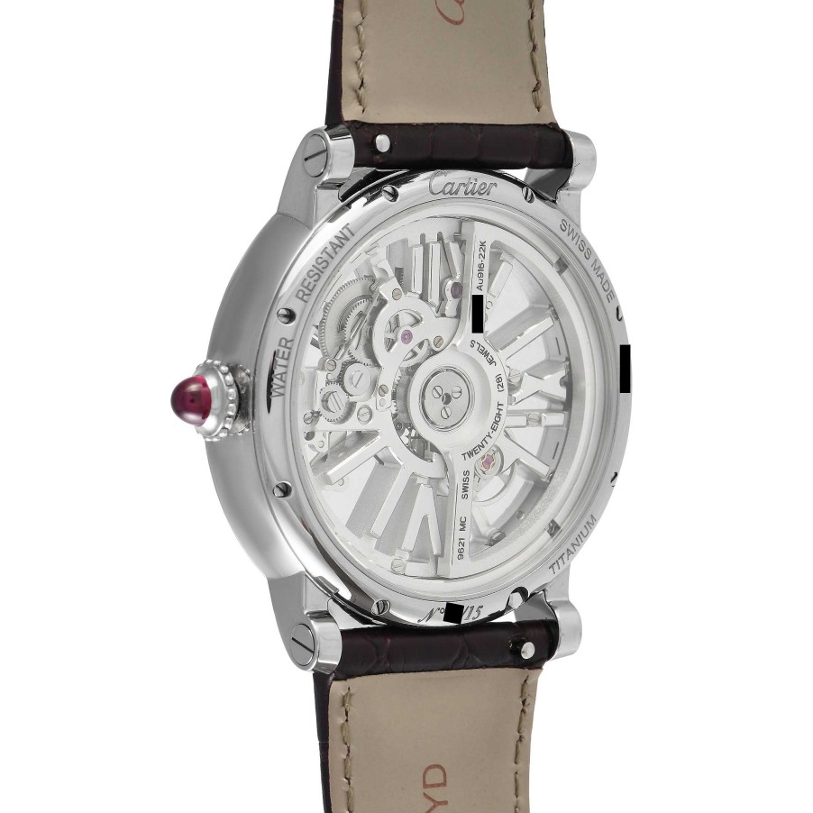 Skeleton Watches Cartier | Rotonde De Skeleton Red Enamel Watch