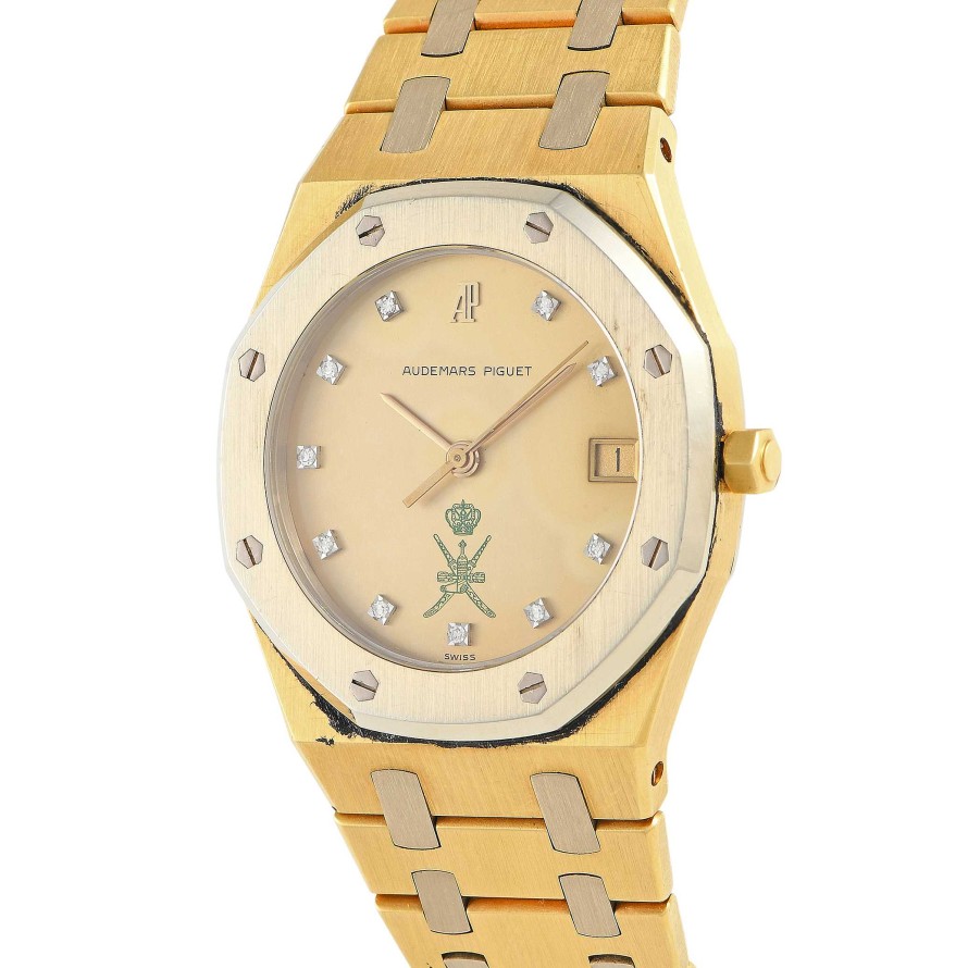 Gold Watches Audemars Piguet | Royal Oak 18K Yellow And White Gold Diamond Khanjar Dial Watch