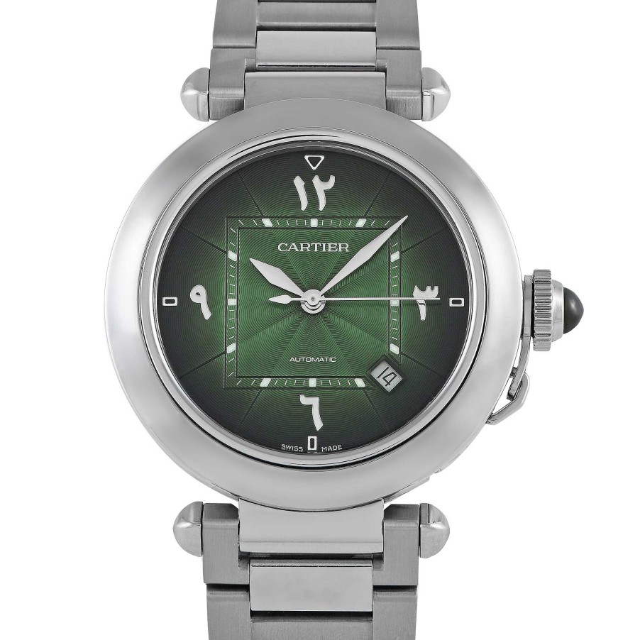 Men'S Watches Cartier | Pasha De Green Dial Watch