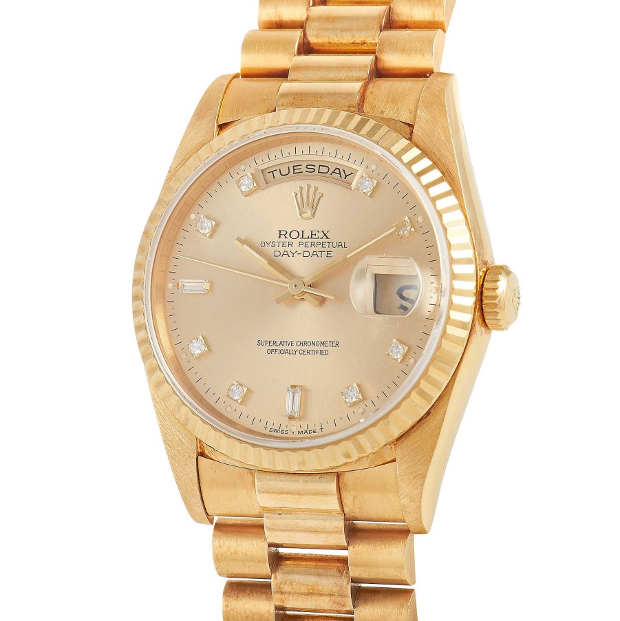 Men'S Watches Rolex | Day-Date 36 Diamond Dial Watch