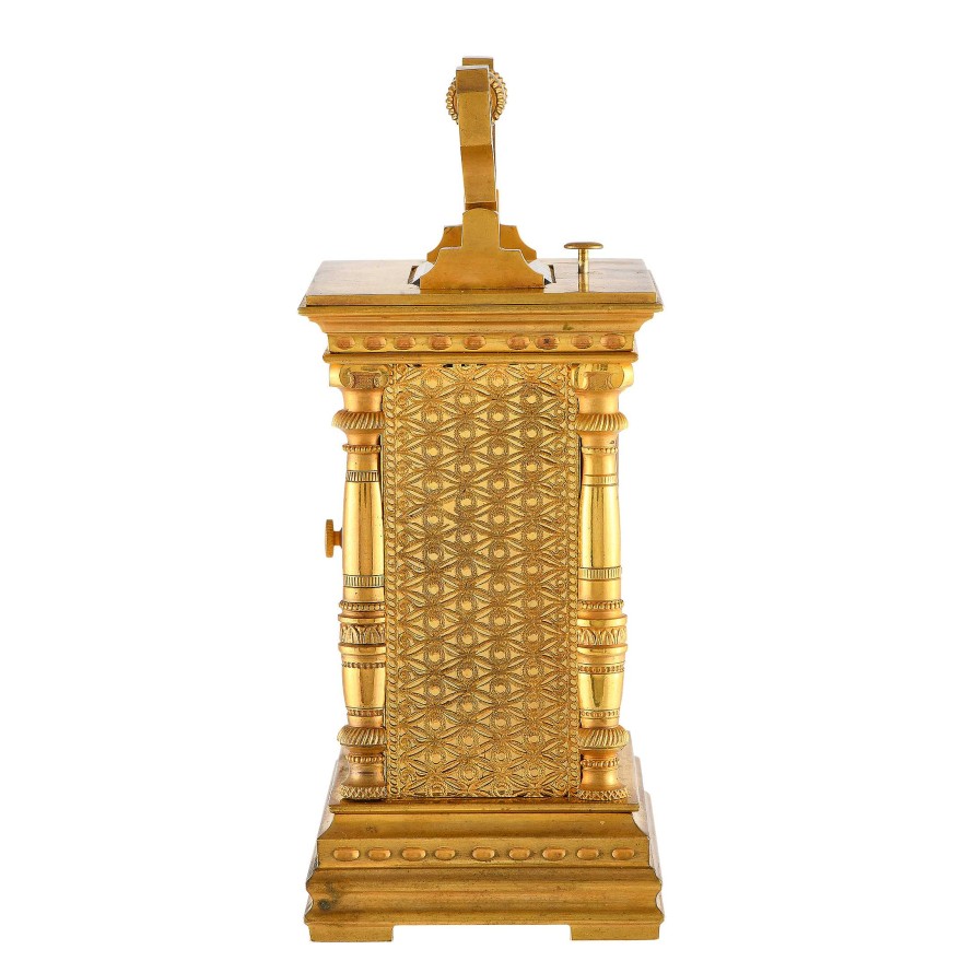 Women'S Watches Brass & Enamel | Brass & Enamel Gilt French Carriage Table Clock