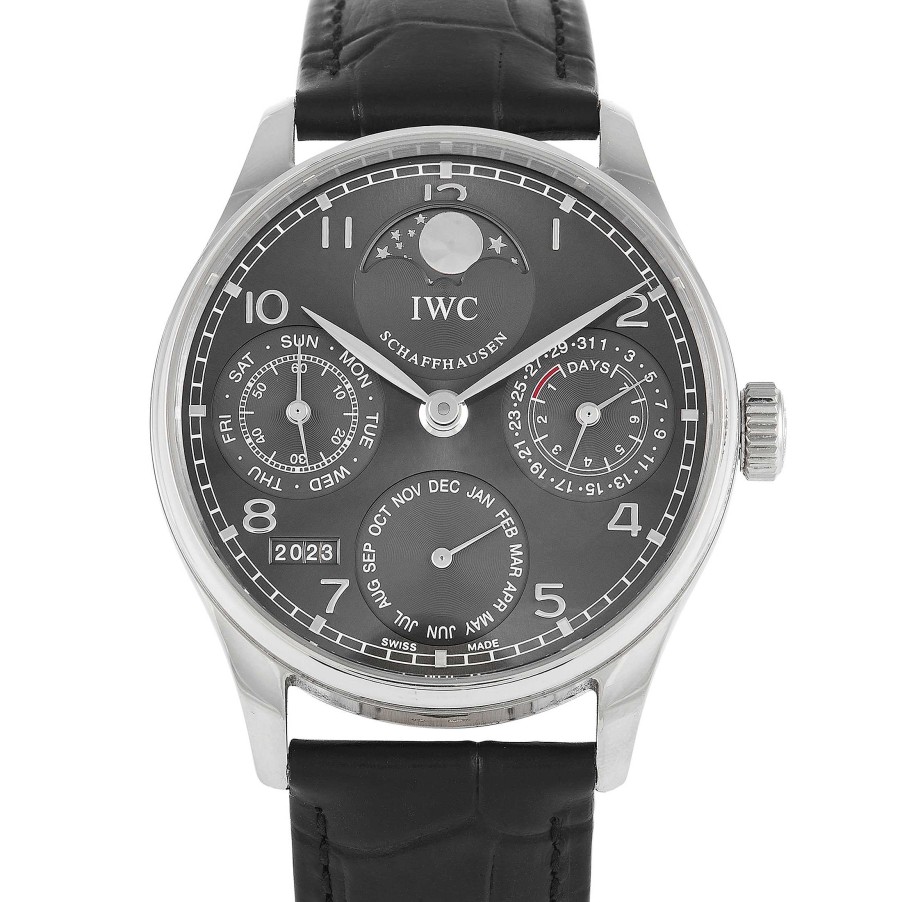 Gold Watches IWC | Portuguese Perpetual Calendar 18K White Gold Watch