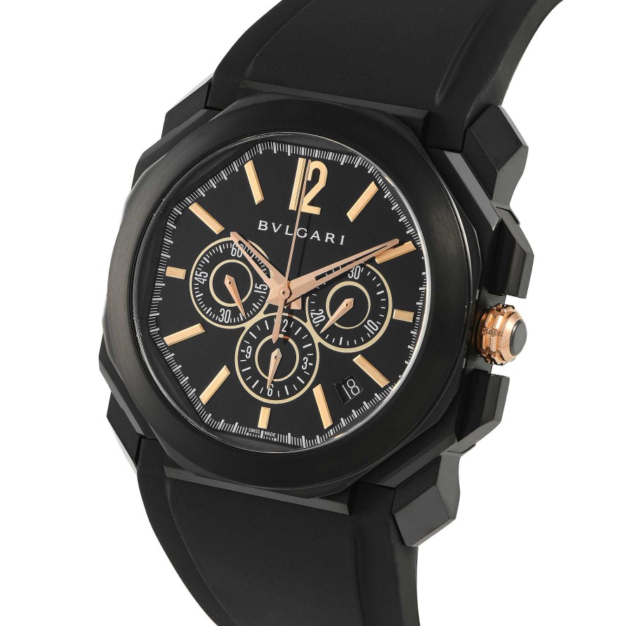 Men'S Watches Bvlgari | Octo Chronograph Ultra-Thin Automatic Watch