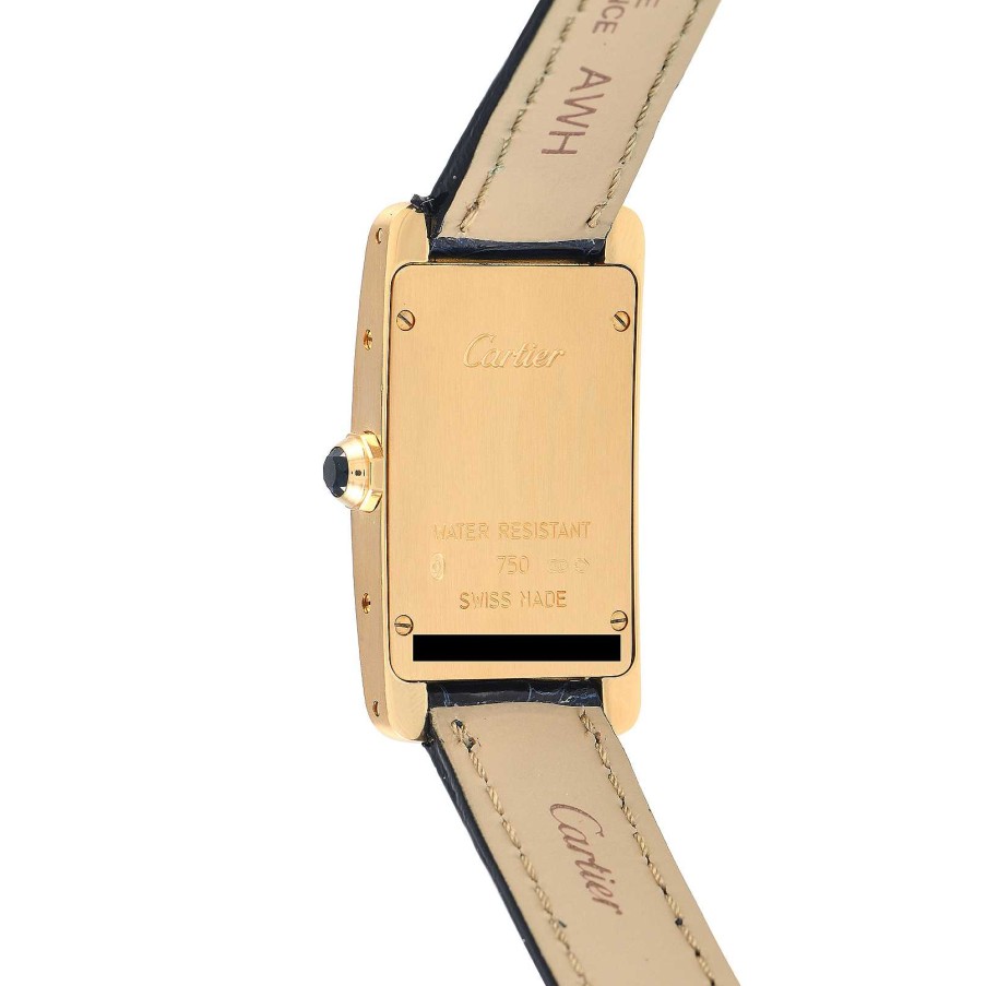 Gold Watches Cartier | Tank Am Ricaine Quartz Ladies Watch