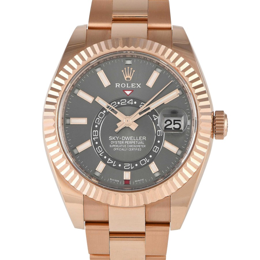 Men'S Watches Rolex | Sky-Dweller Everose Gold Watch