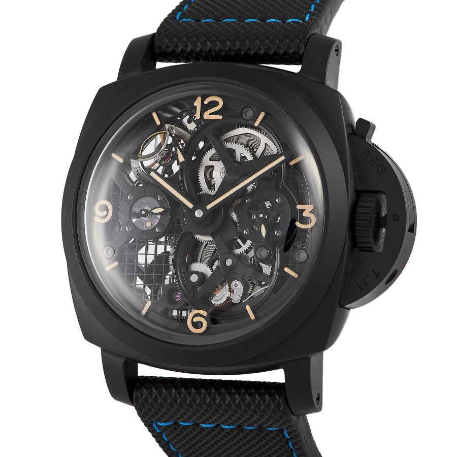 Skeleton Watches Officine Panerai | Luminor 1950 Tourbillon Gmt Ceramic Watch