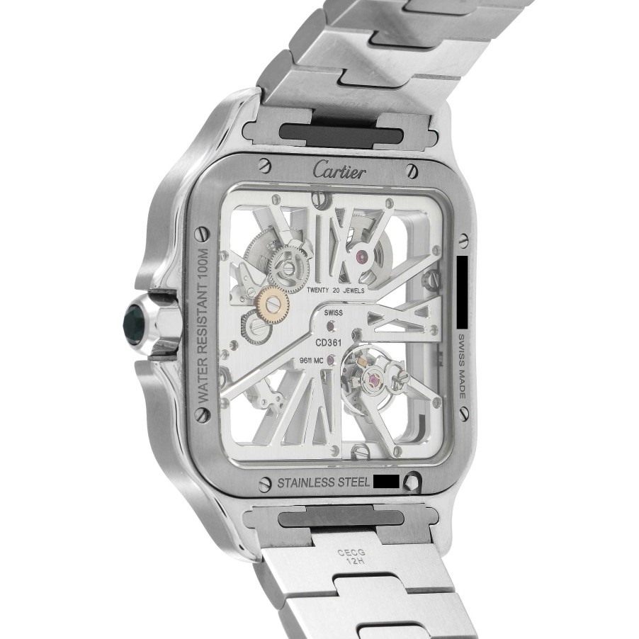 Skeleton Watches Cartier | Santos De Green Skeleton Watch