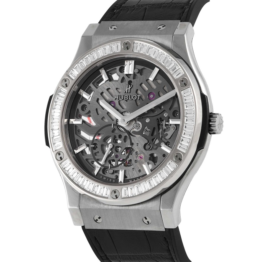 Diamond Watches Hublot | Classic Fusion Ultra-Thin Skeleton Diamond Bezel Watch