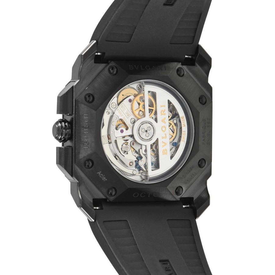 Men'S Watches Bvlgari | Octo L'Originale Chronograph All Black Watch