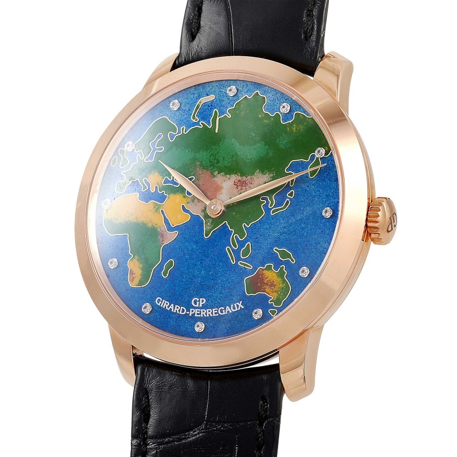 Gold Watches Girard Perregaux | 1966 The World Limited Edition Cloisonn Enamel Dial Watch