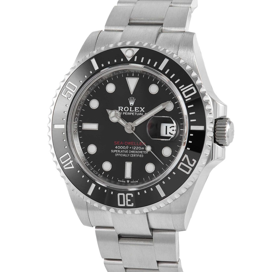 Men'S Watches Rolex | Sea-Dweller Black Dial Watch -0001