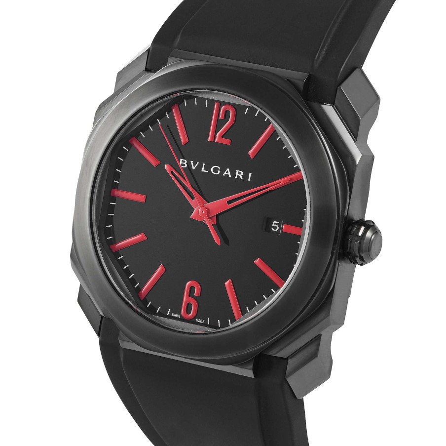 Men'S Watches Bvlgari | Octo Solotempo Ultranero Watch